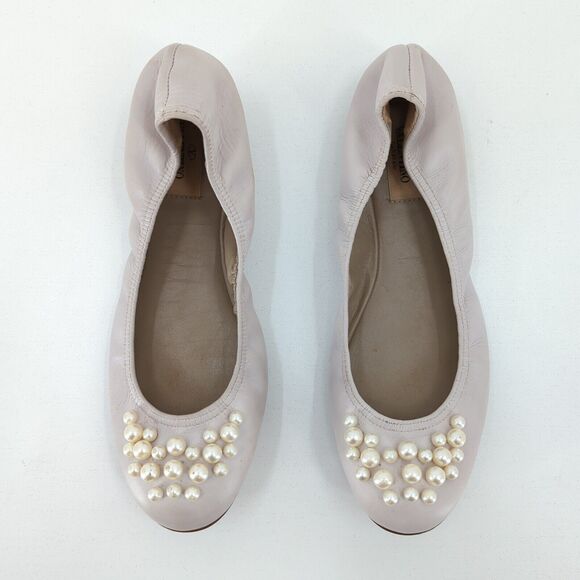 Valentino Garavani Women EU 36 Ballet Flats Pale Pink Leather Pearl Embellished - Picture 2 of 12